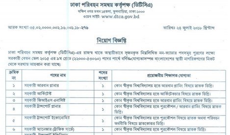 dtca job circular bd