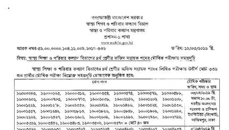 mohfw Exam Notice