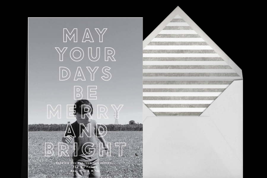 A beautifully designed New Year's card with a heartfelt message