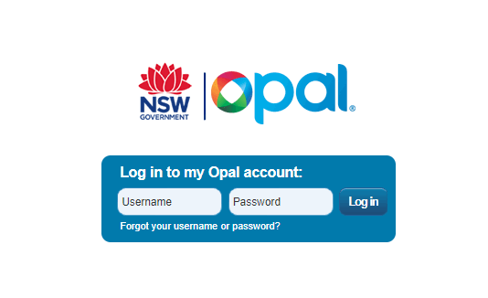Opal card login