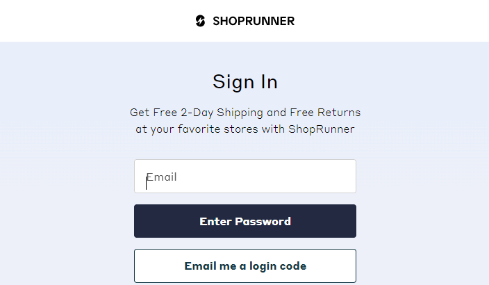 Shoprunner Login