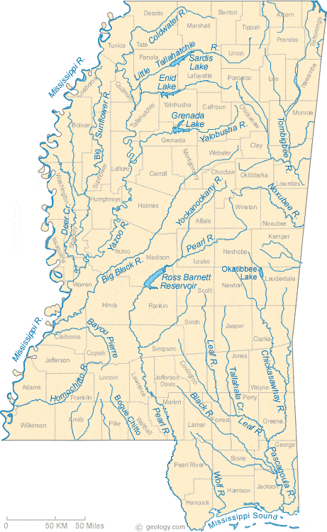 List of Rivers in Mississippi