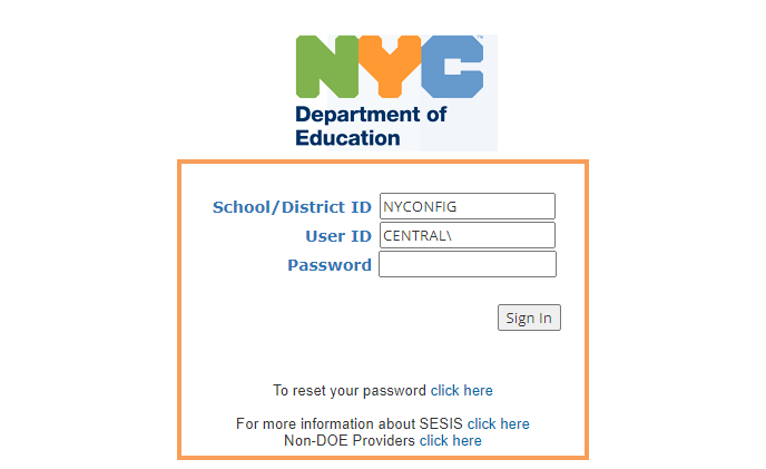 sesis login