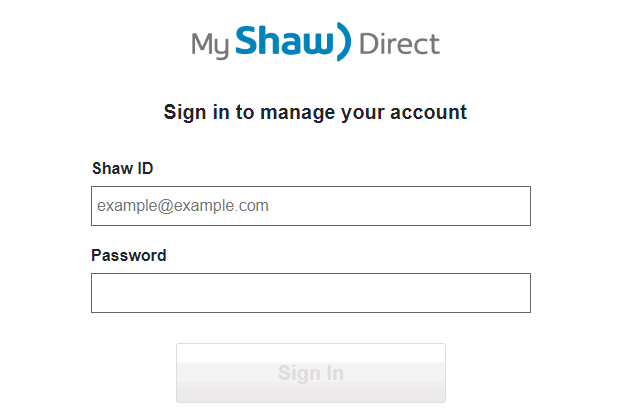 shaw direct login
