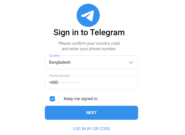 telegram login with username