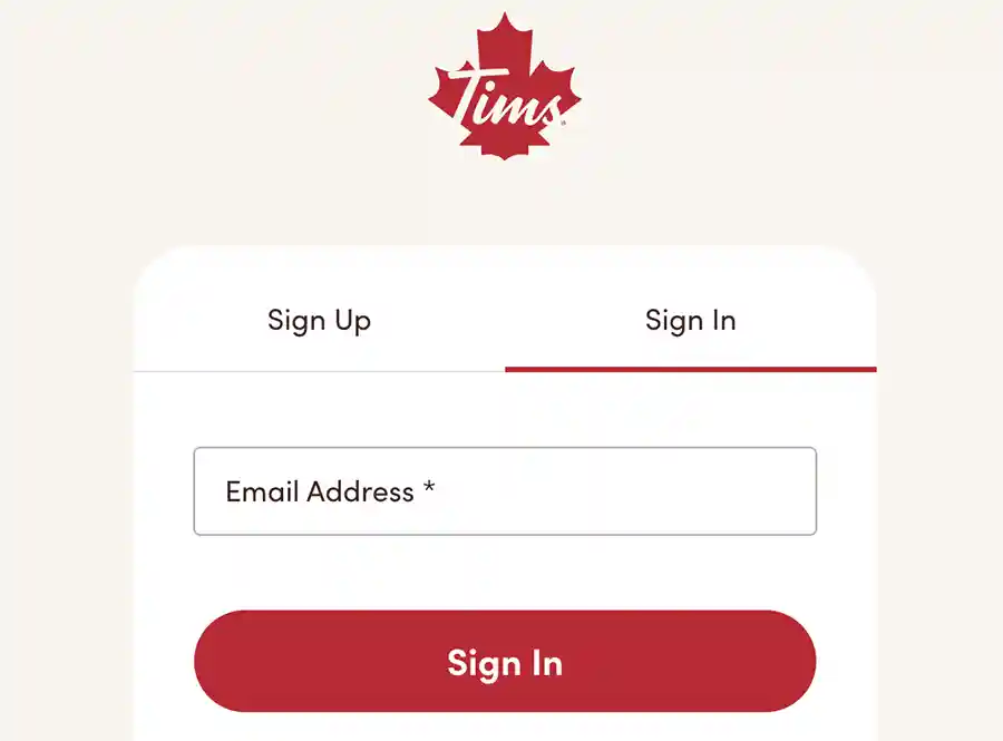 tim hortons login