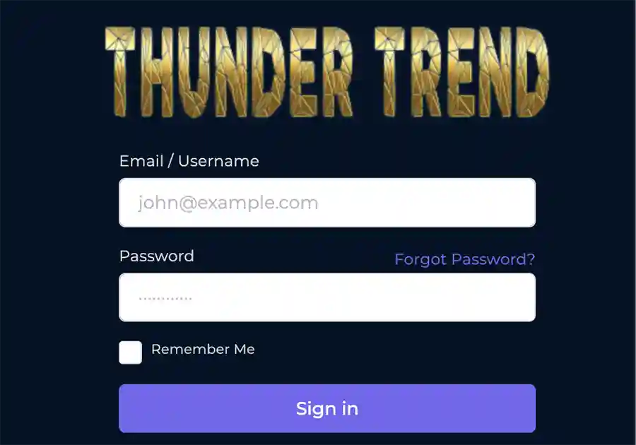 tron thunder login
