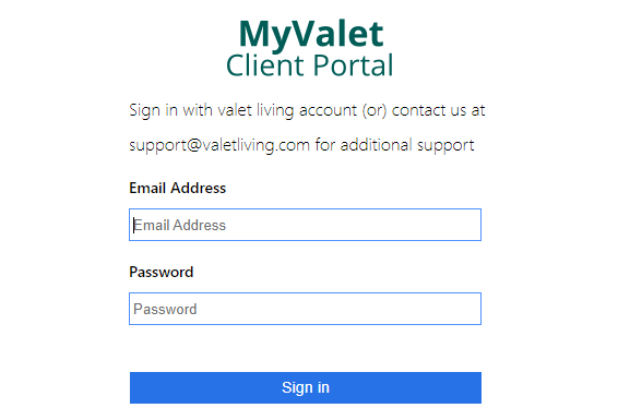 valet living employee login