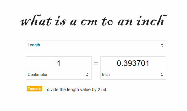 What Is A Cm To An Inch