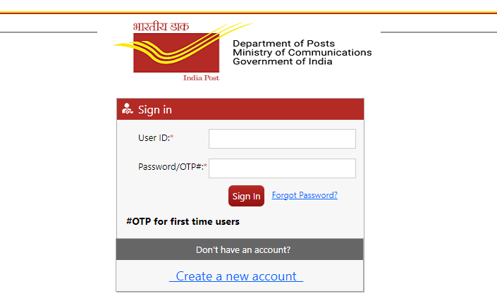 www.indiapost.gov.in login