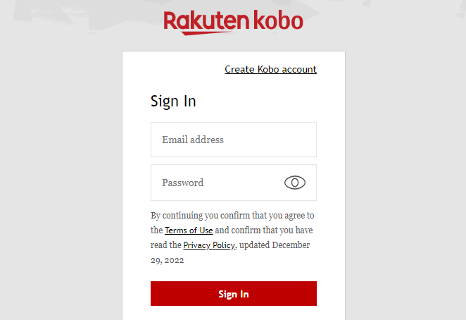 kobo.com login