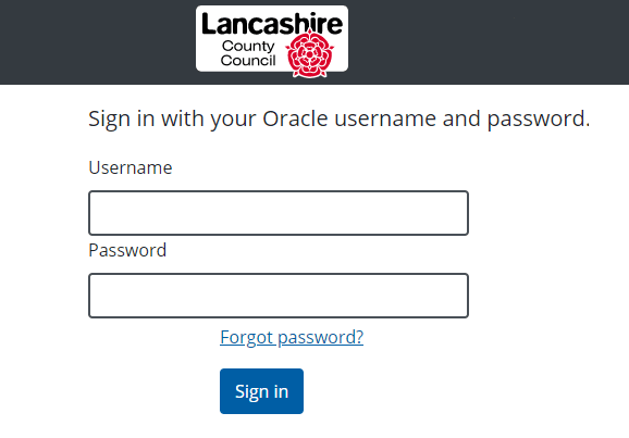 lancashire oracle self service login