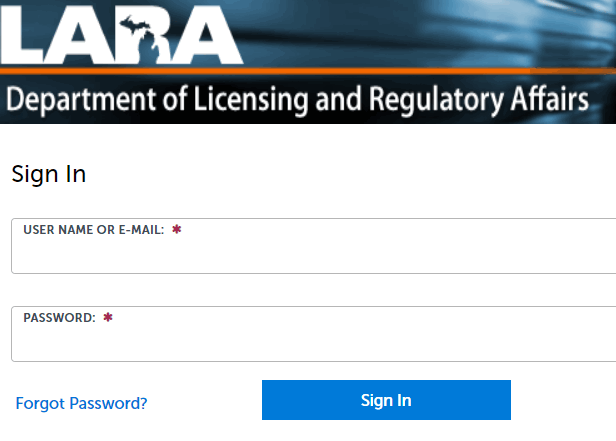 Lara License Renewal Login Aca prod accela