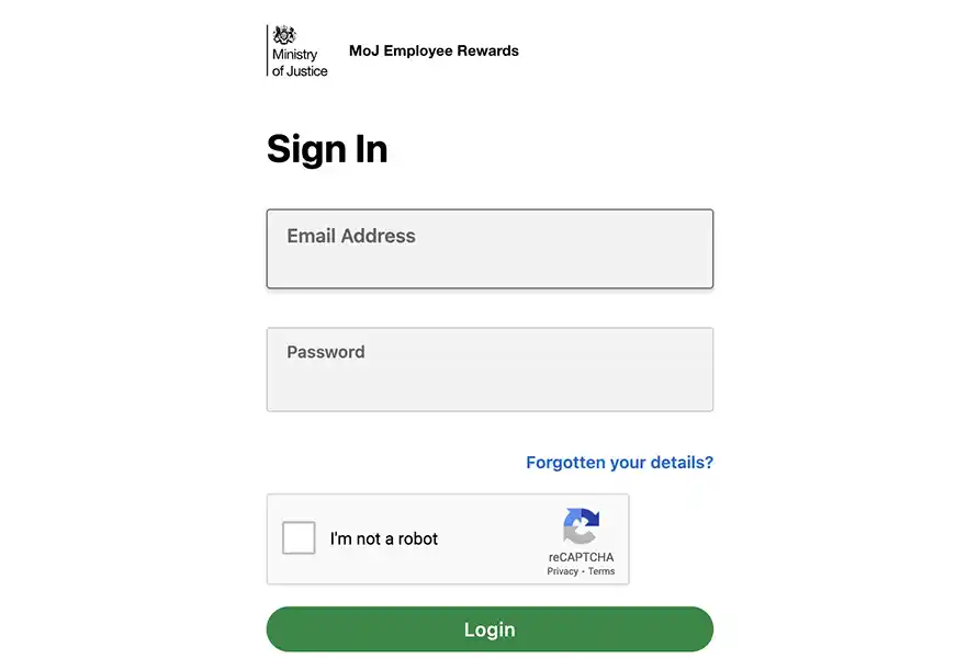 moj employee rewards login