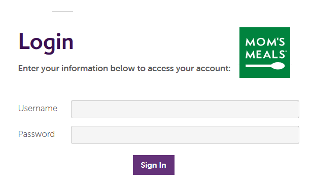 mom's meals login