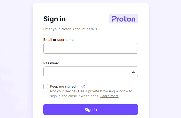 old protonmail login