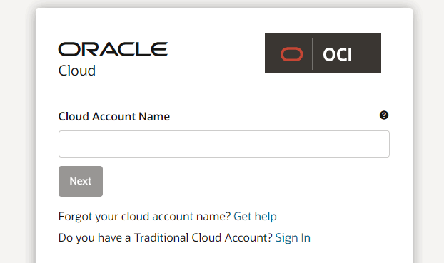oraclecloud.com login