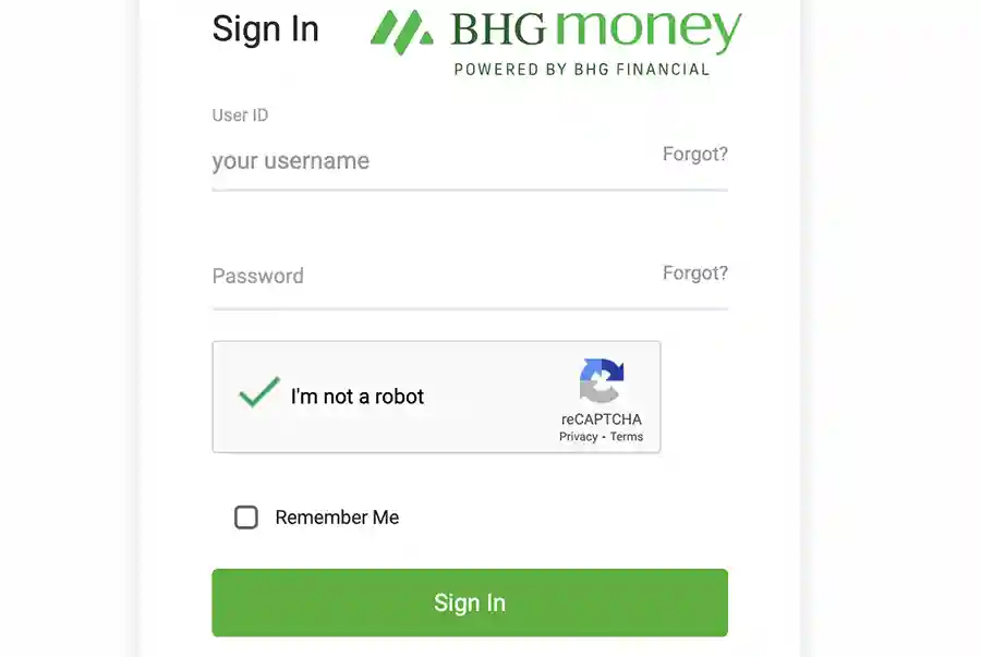 bhg credit card login