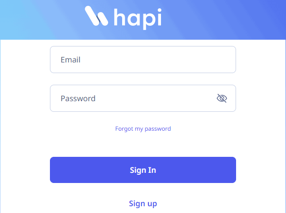 hapi app login