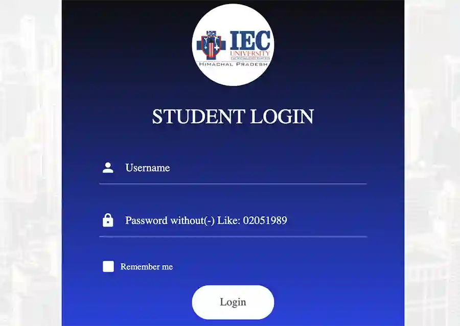 iec university student login